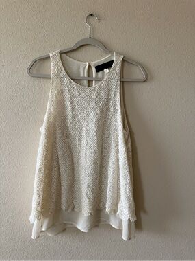 Francesca's Collections Cream Lace Overlay Camisole